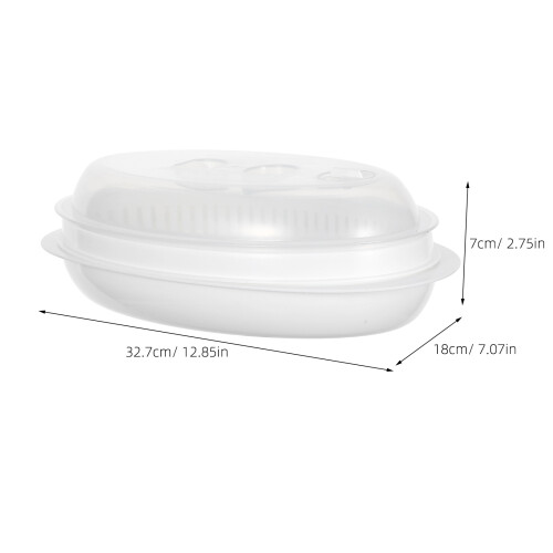 3pcs Steamer Fish Plate Dumpling Steamed Fish 2