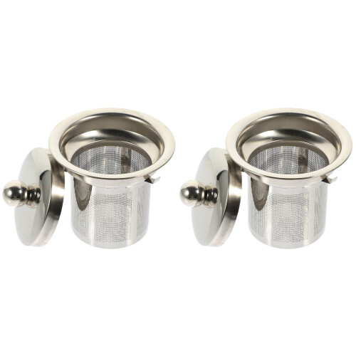 2Pcs Metal Tea Strainer Home Tea Infuser Silver Practical Filter 1