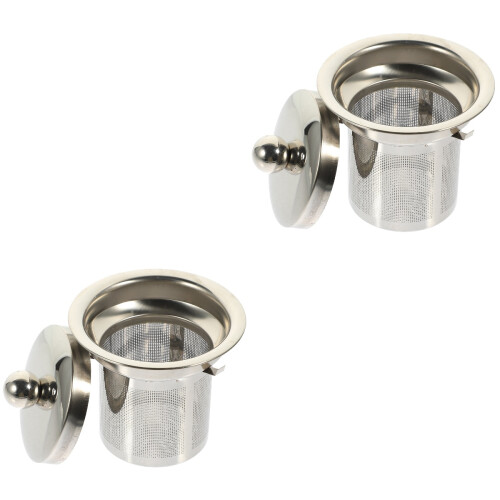 2Pcs Metal Tea Strainer Home Tea Infuser Silver Practical Filter 2