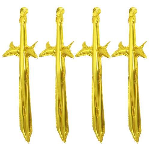 20Pièces Épées Gonflables Dorées Pirate Cosplay Enfants Décoration 2
