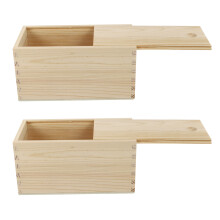 4 Pcs Wooden Sliding Boxes Multi-Function Household Containers
