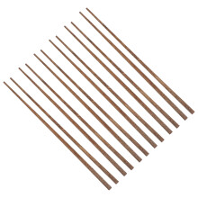 12Pairs Reusable Light Brown Wood Chopsticks Heat Proof Cooking Sticks