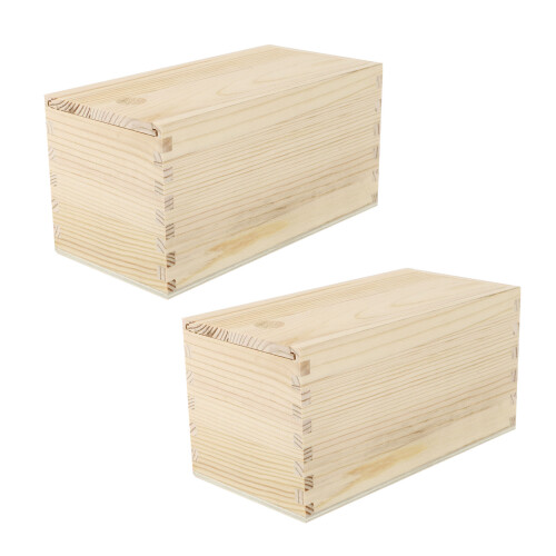 4 Pcs Wooden Sliding Boxes Multi-Function Household Containers 1
