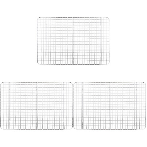 3Pièces Grille De Cuisson Refroidissement En Métal Argent 2