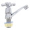 4Pcs Single Handle Bathroom Faucet Cold Water Alloy Copper Silver 3