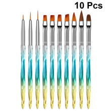 30Pcs Nail Art Detail Paint Pens Blue Fine Brush for Manicure Patterns