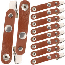 250Pcs Name Tag Holders for Daily Use Light Brown Badge Clip