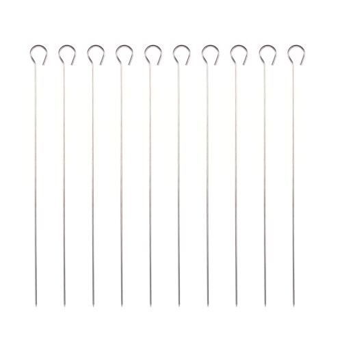 105Pcs Silver Nine Shape Round Baking Needles for Outdoor Bbq