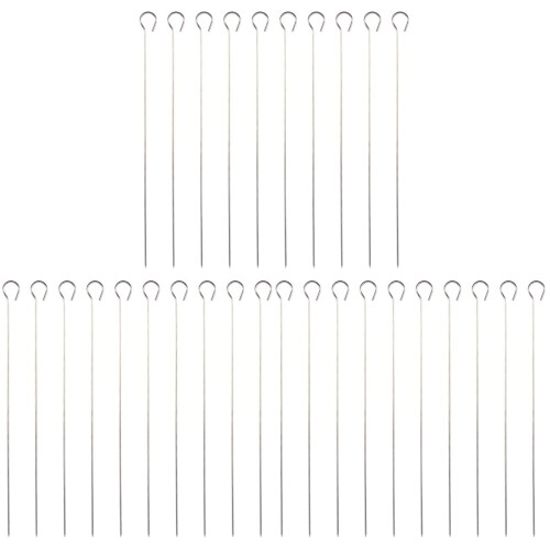 105Pcs Silver Nine Shape Round Baking Needles for Outdoor Bbq 1