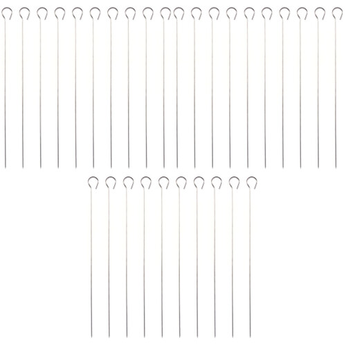 105Pcs Silver Nine Shape Round Baking Needles for Outdoor Bbq 2