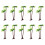 40Pcs Green Mini Palm Tree Decor Plastic Fake Tropical Model 2