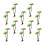 40Pcs Green Mini Palm Tree Decor Plastic Fake Tropical Model 3