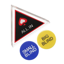 2Pcs Double Layer Plastic Poker Dealer Button With All In Blinds Marker