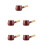5Pcs Enamel Cream Pitchers Dark Red Mini Pitchers with Handle 8