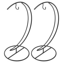 4Pcs Black Iron Moon-Shaped Ornament Display Stand for Hanging Plants