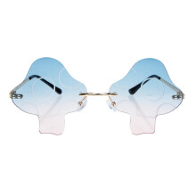 3Paren Frameless Mushroom Shape Sunglasses Voor Feest En Decor Blauw