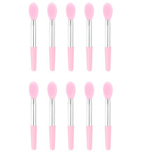 20pcs Lipstick Brush Eyeshadow Brush Silicone Head Easy Cleaning For Beginners Professionals