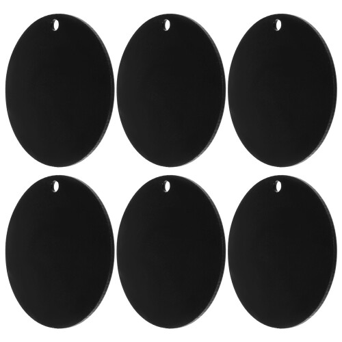 200Pcs Black Acrylic Circle Blanks Sturdy Engravable DIY Keychain Tags 1