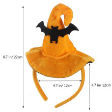 2Pcs Halloween Witch Hat Bat Headband For Kids Adults Costume Party