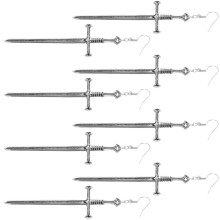 8 Pairs Earrings Sword Dangle Earrings Metal Punk Drop Earrings