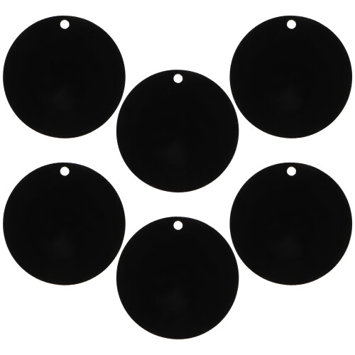 200Pcs Black Acrylic Circle Blanks Sturdy Engravable DIY Keychain Tags 2