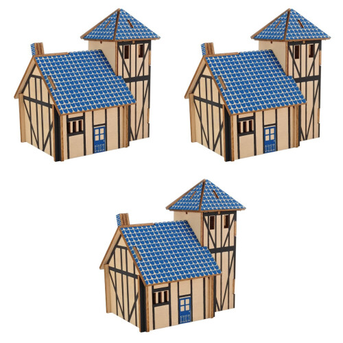 3 Pcs House Puzzle Puzzles Bamboo 3d Cutting Jigsaw 2