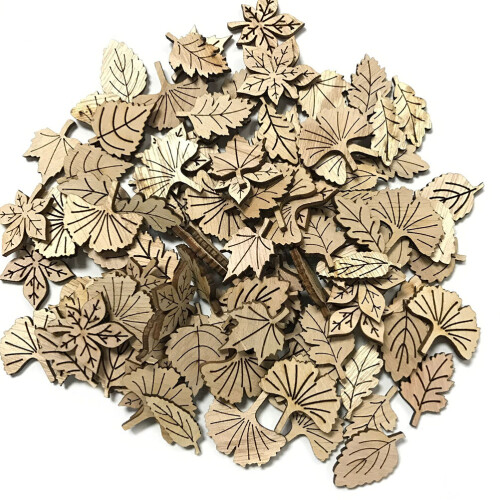 200Stk Holzplatten in Blattform DIY 2