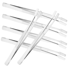 6Pcs Stainless Steel Craft Tweezers Flat Tip for Jewelry Stamps Coins