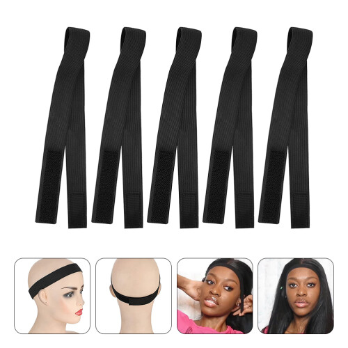 10Pcs Black Wig Fixing Bands Elastic Adjustable Wig Wearing Accessory 2