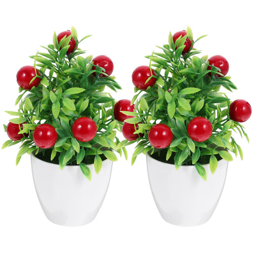 2 Pack Artificial Tree Fruit Decoration Small Space