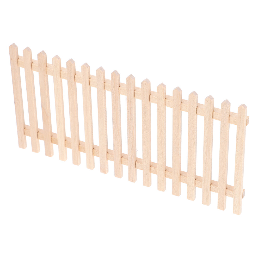 5Pcs Beige Miniature Garden Fence Wooden Diy Micro Landscape Decor 3631552425804