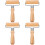 4Pcs Reusable Khaki Wooden Pastry Rollers for Pizza and Baking 7