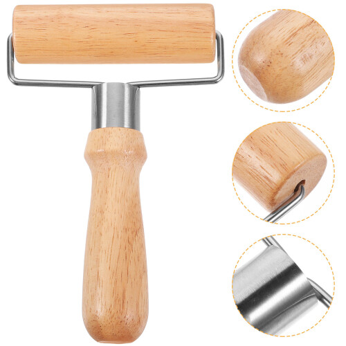 4Pcs Reusable Khaki Wooden Pastry Rollers for Pizza and Baking 2
