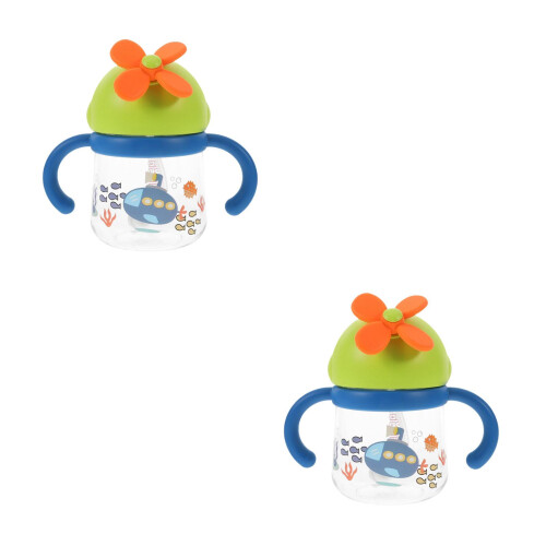2Pcs Toddler Water Cup No Leak Unbreakable With 2