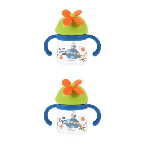 2Pcs Toddler Water Cup No Leak Unbreakable With 1