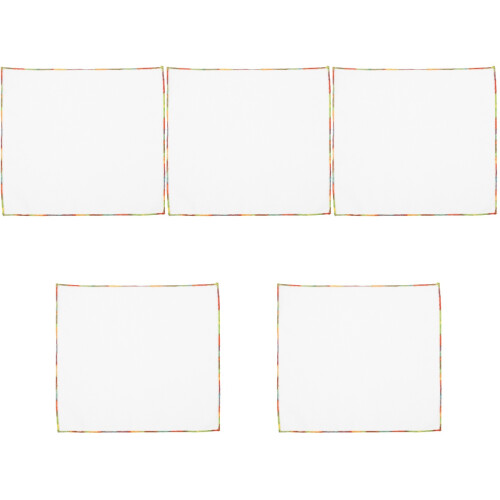 5Pcs Men's White Pocket Square Soft Fabric Suit Handkerchief 2