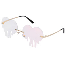 2pairs Stylish Heart-Shaped Sunglasses For Unisex Melting Eyewear For Festivals And Parties And Fashionable Sunglasses For Occasions