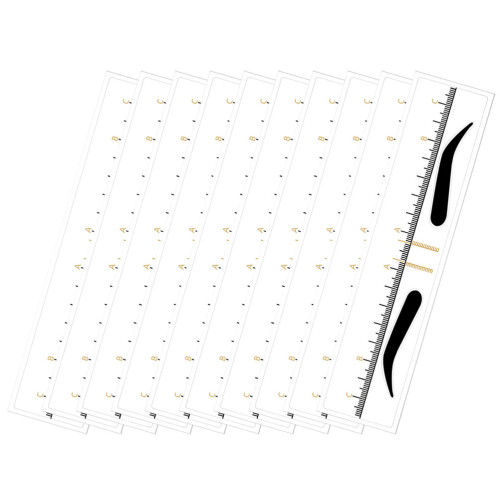 Raindrops  2 Pcs Brow Pencil Mapping Tool Eyebrow Positioning Ruler