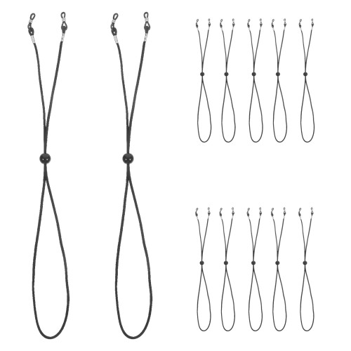 15Pcs Durable Black Glasses Cord Neck Strap for Eyeglasses