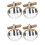 4 Pcs Men Cufflinks Studs Piano Pattern For Suit Shirts 7