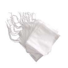 200Pcs Drawstring Chinese Medicine Bags White Non-Woven for Herbal Use