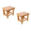2Pcs Brown Bamboo Small Stool Stable Non-Slip Kids Home Stool 5