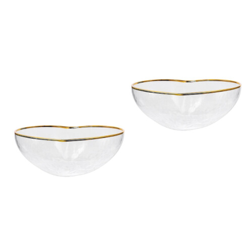 2 Pcs Creative Transparent Glass Heart-Shaped Bowl 2
