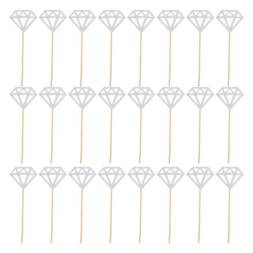 120Pcs Silver Glitter Cupcake Toppers Elegant Cake Decoration Picks