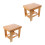 2Pcs Brown Bamboo Small Stool Stable Non-Slip Kids Home Stool 9