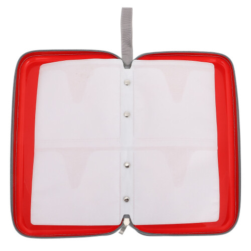 2Pcs Red Polyester Cd Storage Bag Zippered 80-Slot Car Dvd Protector