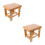2Pcs Brown Bamboo Small Stool Stable Non-Slip Kids Home Stool 6