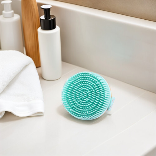 2 Pcs Massage Body Silicone Brush Bamboo 2