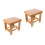 2Pcs Brown Bamboo Small Stool Stable Non-Slip Kids Home Stool 10