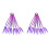 2Pièces Accessoire Cheveux Enfants Perruque Tressée Violet 2